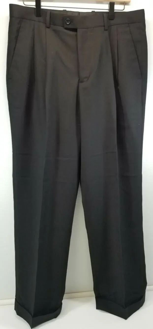 II) Perry Ellis Portfolio Double Pleated Classic Fit Performance Dress Pants 33